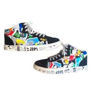 Multicolor sneaker print skate shoes